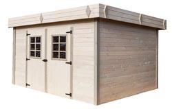 Abri madriers HABRITA bois massif toit plat / 28 mm surface: 16,77 m2