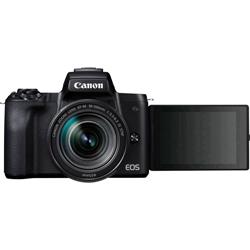 Appareil photo hybride Canon EF-M 18-150 Kit avec EF-M 18-150 mm boîtier, avec accu, objectif zom standard 24.1 Mill. pixel noir vidéo 4K, Bluetooth, écran
