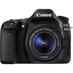 Canon EOS 80D Appareil photo reflex numérique avec EF-S 18-55 mm IS STM 24.2 Mill. pixel noir WiFi, écran pivotable