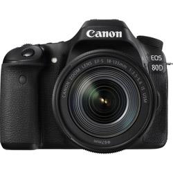 Canon EOS 80D Appareil photo reflex numérique avec EF-S 18-135 mm IS USM 24.2 Mill. pixel noir WiFi, écran piv