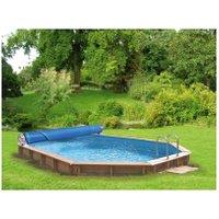 Bâche à bulles pour piscine bois octogonale 6,37 x 4,12 m - Sunbay