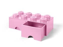 Brique violet clair de rangement LEGO à tiroir et à 8 tenons