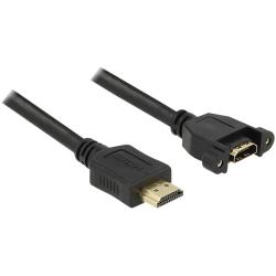 HDMI Rallonge à encastrer [1x HDMI mâle 1x HDMI femelle]1 mnoirDelock