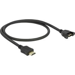 Delock HDMI Câble de raccordement [1x HDMI mâle 1x HDMI femelle] 0.5 m noir