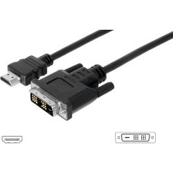 Câble de raccordement Digitus AK-330300-030-S [1x HDMI mâle 1x DVI mâle 18+1 pôles] 3 m noir
