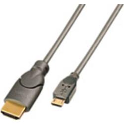 LINDY HDMI Câble de raccordement [1x USB 2.0 mâle Micro-B 1x HDMI mâle] 2 m gris