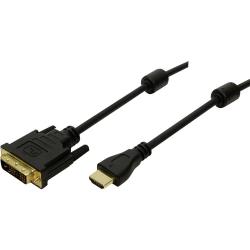 LogiLink HDMI / DVI Câble de raccordement [1x HDMI mâle 1x DVI mâle 18+1 pôles] 2 m noir