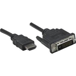 Manhattan HDMI / DVI Câble de raccordement [1x HDMI mâle 1x DVI mâle 24+1 pôles] 1 m noir