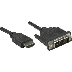 Câble de raccordement Manhattan 372510 [1x HDMI mâle 1x DVI mâle 24+1 pôles] 3 m noir