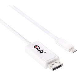 club3D USB / DisplayPort Câble de raccordement [1x USB 3.1 mâle type C 1x DisplayPort mâle] 1.2 m blanc
