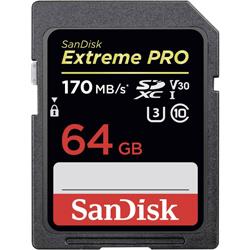 SanDisk Extreme PRO Carte SDXC 64 Go Class 10, UHS-I, UHS-Class 3, v30 Video Speed Class compatibilité vidéo 4K
