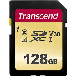 Transcend Premium 500S Carte SDXC 128 Go Class 10, UHS-I, UHS-Class 3, v30 Video Speed Cla