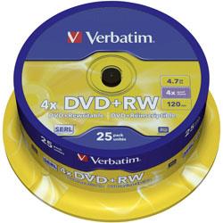 DVD+RW Verbatim 43489 25 pc(s) 4.7 Go 120 min réinscriptible