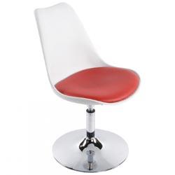Chaise Blanche avec Assise Rouge MELANIE