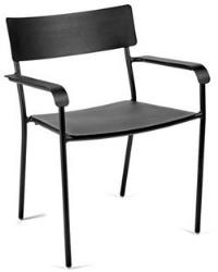 Chaise en aluminium avec accoudoirs noir August - Serax