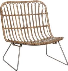 Chaise en rotin naturel et pieds en métal Lounge - Hübsch