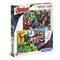 Clementoni - 2 puzzles 60 pièces Supercolor Avengers