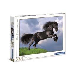 Clementoni - Puzzle 500 pièces cheval Frison noir