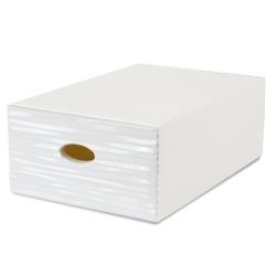 Boîte de rangement Qbox Wave avec tiroirs amovibles l.28 x P.40 x H.15cm blanco
