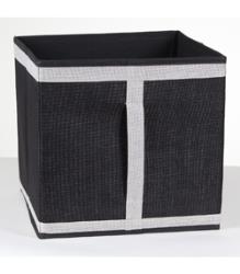Cube pliable en carton recouvert de tissu polyester aspect lin