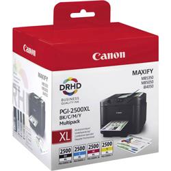 Pack de cartouches dorigine Canon PGI-2500 XL BKCMY noir, cyan, magenta, jaune