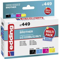 Edding Encre remplace Brother LC-123 compatible pack bundle noir, cyan, magenta, jaune edding 449 EDD-449