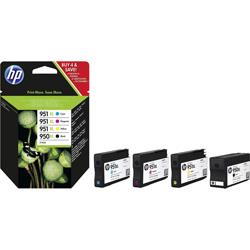 HP Cartouche dencre 950XL + 951XL dorigine pack bundle noir, cyan, magenta, jaune C2P43AE Pack de cartouches