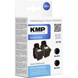 KMP Encre remplace HP 56 compatible lot de 2 noir H11D 0995,4021