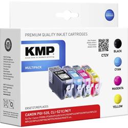 Kit cartouches dencre KMP C72V, remplace Canon PGI-520BK, SLI-521 C/Y/M (noir, cyane, mage