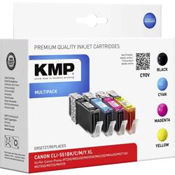 Pack de cartouches compatible KMP C90V noir photo, cyan, magenta, jaune - remplace Canon CLI-551