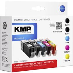 Pack de cartouches compatible KMP C107BKXV noir, noir photo, cyan, magenta, jaune - remplace Canon PGI-570 XL, CLI-571 XL