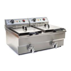 Friteuse professionnelle inox 2 bacs 16 litres Royal Catering