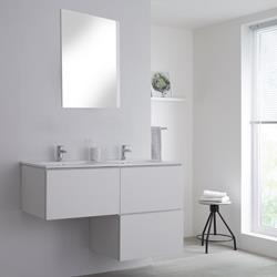 Hudson Reed - Meuble salle de bain blanc avec double vasque Newington - 120cm