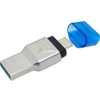 Kingston MobileLite Duo 3C lecteur de carte mémoire Bleu, Argent USB 3.0 (3.1 Gen 1) Type-A/Type-C