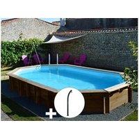 Kit piscine bois Sunbay Safran 6,37 x 4,12 x 1,33 m + Douche