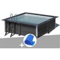Kit piscine composite Gré Avant-Garde carrée 3,26 x 3,26 x 0,96 m + Bâche à bulles