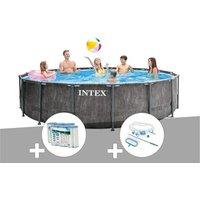 Kit piscine tubulaire Intex Baltik ronde 4,57 x 1,22 m + 6 cartouches de filtration + Kit d'entretien