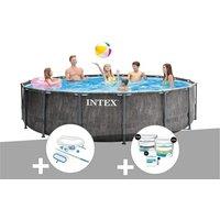 Kit piscine tubulaire Intex Baltik ronde 5,49 x 1,22 m + Kit d'entretien + Kit de traitement au chlore