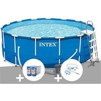 Kit piscine tubulaire Intex Metal Frame ronde 4,57 x 1,22 m + 6 cartouches de filtration + Kit d