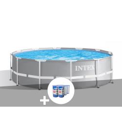 Kit piscine tubulaire Intex Prism Frame ronde 3,66 x 1,22 m + 6 cartouches de filtration