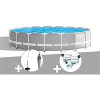 Kit piscine tubulaire Intex Prism Frame ronde 5,49 x 1,22 m + Douche solaire + Kit de traitement au chlore
