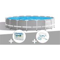 Kit piscine tubulaire Intex Prism Frame ronde 6,10 x 1,32 m + 6 cartouches de filtration + Kit d