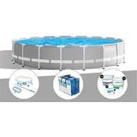 Kit piscine tubulaire Intex Prism ronde 5,49 x 1,22 m + Kit d'entretien + Bâche à bulles + Kit de traitement au chlore