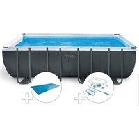 Kit piscine tubulaire Intex Ultra XTR Frame rectangulaire 5,49 x 2,74 x 1,32 m + Bâche à bulles + Kit d'entretien