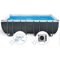 Kit piscine tubulaire Intex Ultra XTR Frame rectangulaire 5,49 x 2,74 x 1,32 m + Kit d'entretien + Pompe à chaleur