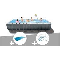Kit piscine tubulaire Intex Ultra XTR Frame rectangulaire 7,32 x 3,66 x 1,32 m + Bâche à bulles + Kit d