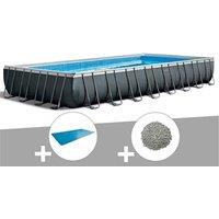 Kit piscine tubulaire Intex Ultra XTR Frame rectangulaire 9,75 x 4,88 x 1,32 m + Bâche à bulles + 20 kg de zéo