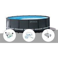 Kit piscine tubulaire Intex Ultra XTR Frame ronde 5,49 x 1,32 m + Kit de traitement au chlore + Kit d