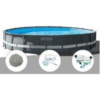 Kit piscine tubulaire Intex Ultra XTR Frame ronde 7,32 x 1,32 m + 30 kg de zéolite + Kit d