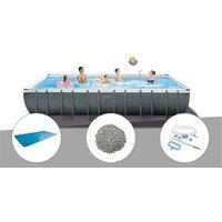 Kit piscine tubulaire Intex Ultra XTR rectangulaire 7,32 x 3,66 x 1,32 m + Bâche à bulles + 20 kg de zéolite + Kit d'entretien